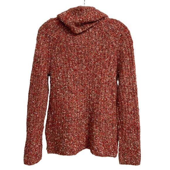 Skye's The Limit Women's Open Knit Cowl Neck Sweater Size S Marled Red Boho - Picture 7 of 14